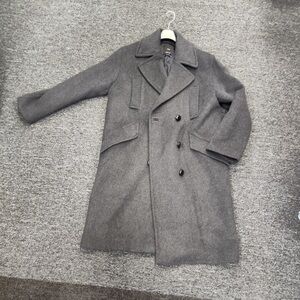 Mango Charcoal Pea Coat for Men